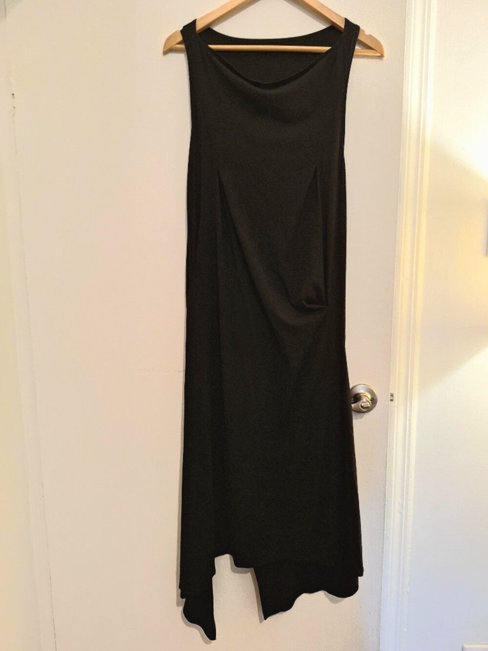 Black Asymmetrical Dress with Back Cut Out from Australian label Size M